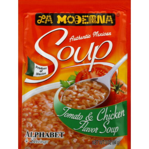 La Moderna Soup, Alphabet, Tomato & Chicken Flavor