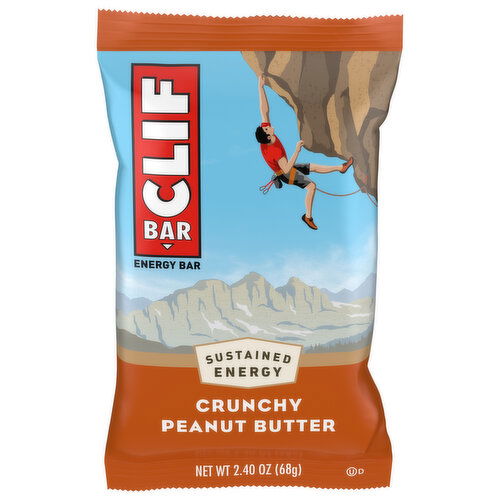 CLIF BAR - Crunchy Peanut Butter - Made with Organic Oats - Energy Bars - Non-GMO - Plant Based Protein Bars (1 Count)