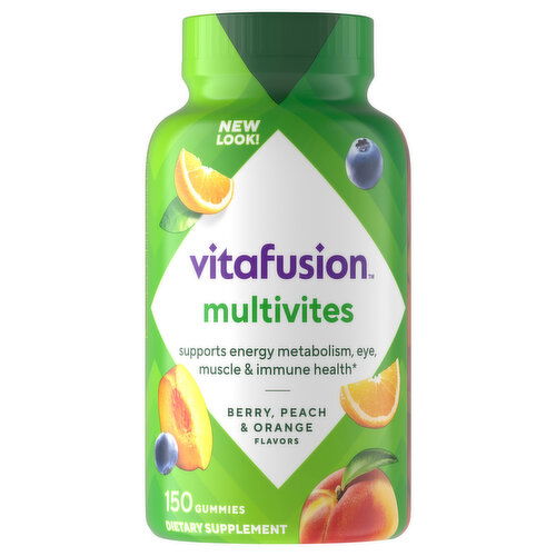 Vitafusion Multivites, Gummies, Berry, Peach & Orange Flavor