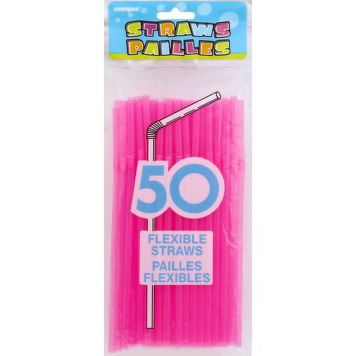 Unique Straws, Flexible - 50 Each