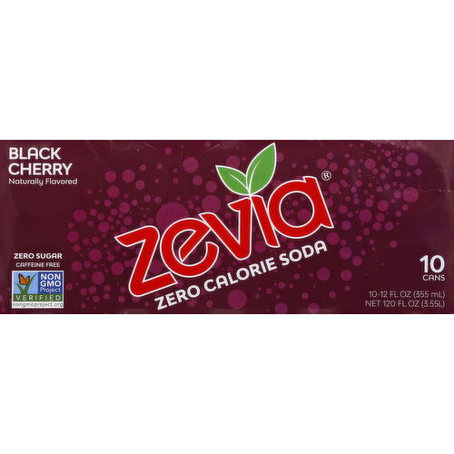 Zevia Soda, Zero Calorie, Black Cherry