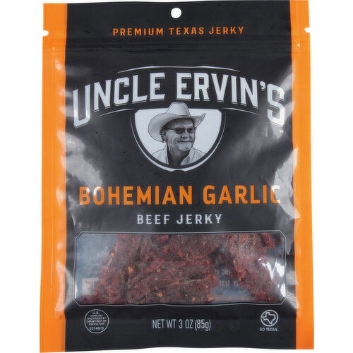 Uncle Ervin's Beef Jerky, Bohemian Garlic