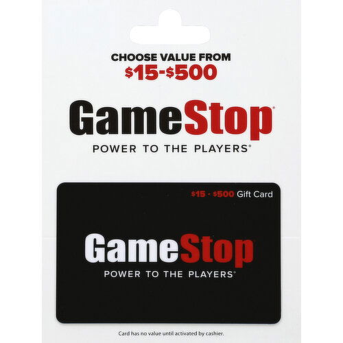 GameStop Gift Card, $15-$500