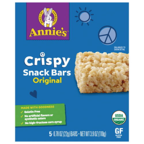 Annie's Snack Bars, Organic, Original, Crispy