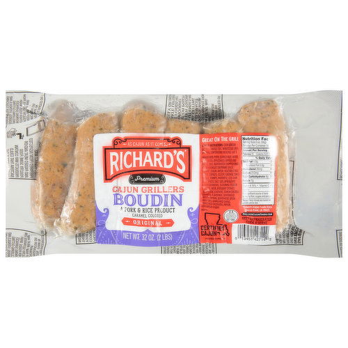 Richard's Boudin, Original, Premium, Cajun Grillers