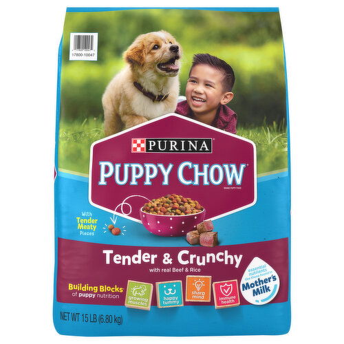 Puppy Chow Puppy Food, Real Beef & Rice, Tender & Crunchy