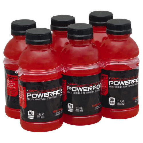 Powerade Sports Drink, Fruit Punch Flavored, 6 Pack