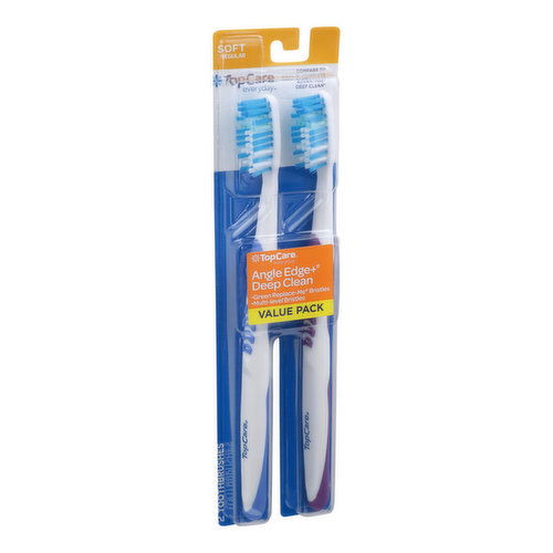 Topcare Angle Edge+ Deep Clean, Soft Regular Toothbrushes