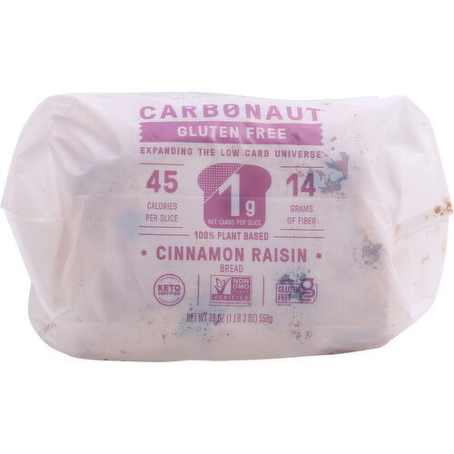 Carbonaut Bread, Gluten Free, Cinnamon Raisin