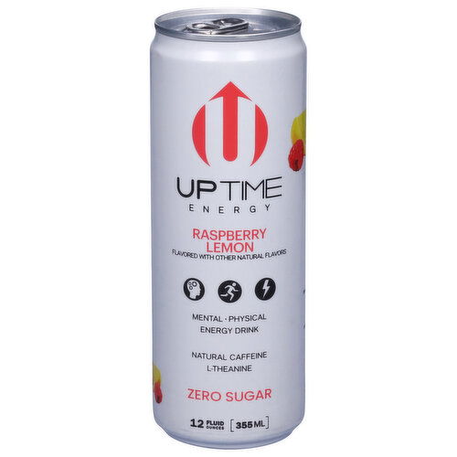 Uptime Energy Drink, Zero Sugar, Raspberry Lemon