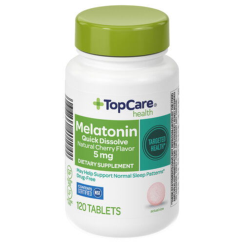 TopCare Quick Dissolve Tablets Natural Cherry Flavor 5 mg Melatonin - 120 Each