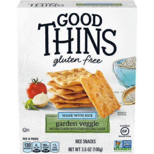 GOOD THINS Good Thins Garden Veggie Rice Snacks Gluten Free Crackers, 3.5 oz