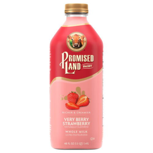 Promised Land Dairy Whole Milk, Very Berry Strawberry