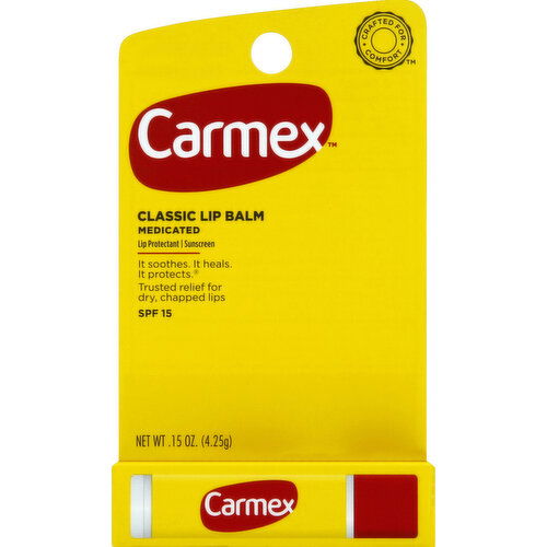 Carmex Lip Protectant, Lip Balm, Classic, Sunscreen, SPF 15