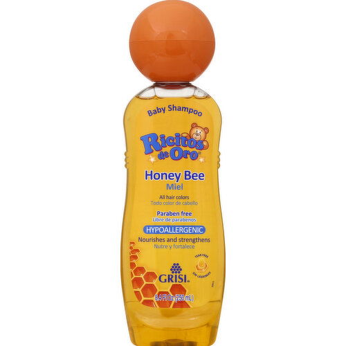 Ricitos de Oro Baby Shampoo, Hypoallergenic, Honey Bee