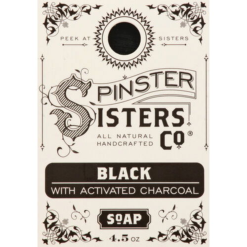 Spinster Sisters Soap, with Activated Charcoal, Black