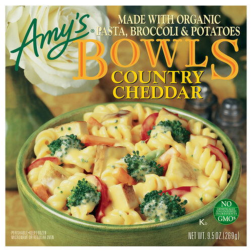 Amy's Frozen Bowls, Country Cheddar, Non-GMO, 9.5 oz.