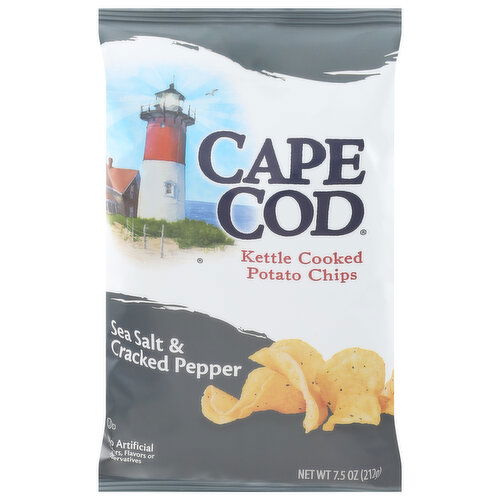 Cape Cod Potato Chips, Sea Salt & Cracked Pepper, Kettle Cooked