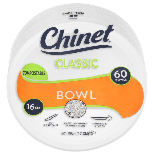 Chinet Bowls, Compostable, 16 Ounce