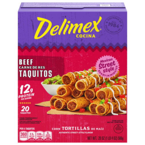 Delimex Taquitos, Beef, Mexican Street Style