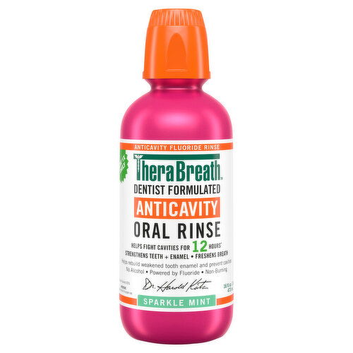 TheraBreath Oral Rinse, Anticavity, Sparkle Mint - 16 Fluid Ounce