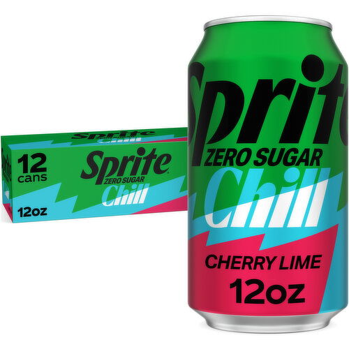 Sprite ® Chill Zero Sugar Cherry Lime Natural Flavor Soda Soft Drink Cans