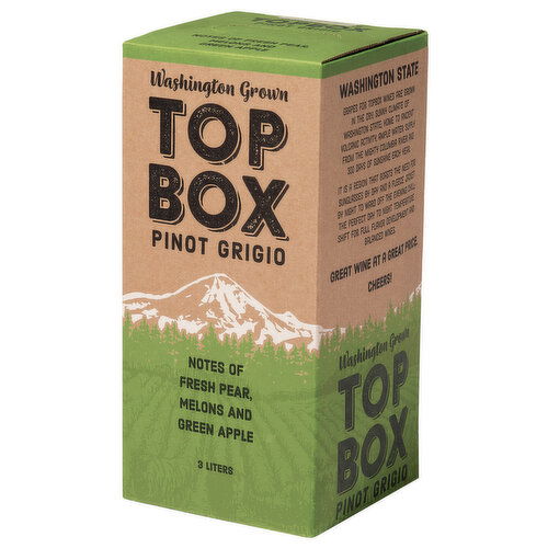 Topbox Pinot Grigio Washington White Wine Box, 3.0 L    