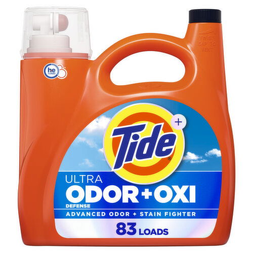 Tide Ultra Odor Defense Plus Oxi Liquid Laundry Detergent, 83 Loads - 117 Fluid Ounce