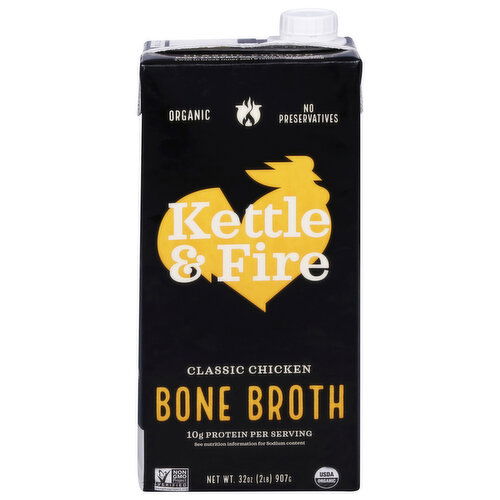 Kettle & Fire Organic Classic Chicken Bone Broth - 32 Ounce