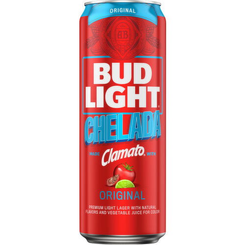 Bud Light Beer, Lager, Premium Light, Original, Chelada