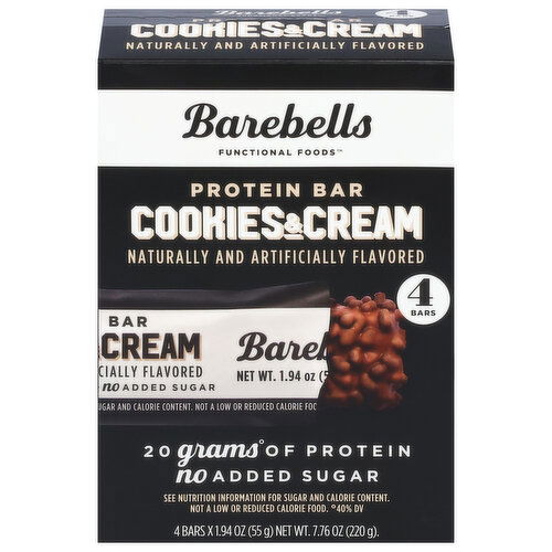 Barebells Protein Bar, Cookies & Cream - 4 Each