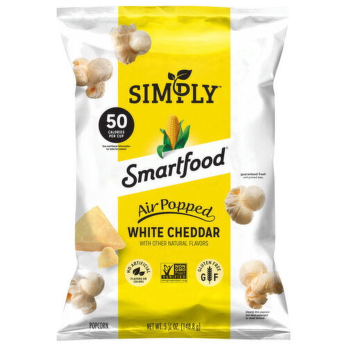 Smartfood Popcorn, Air Popped, White Cheddar