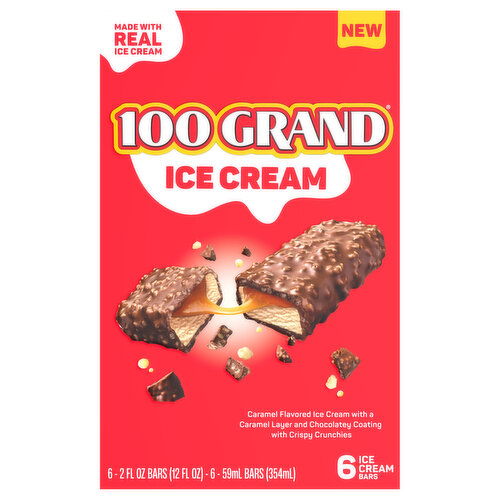 100 Grand Ice Cream Bars, Caramel Flavored