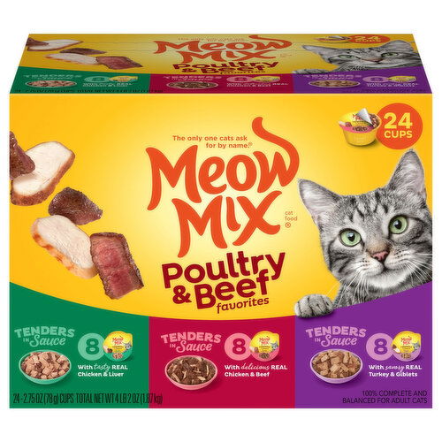 Meow Mix Cat Food, Poultry & Beef Favorites, Adult