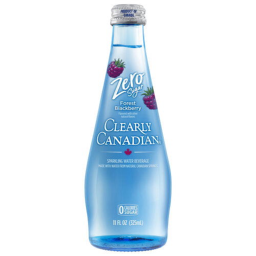 Clearly Canadian Sparkling Water Beverage, Zero Sugar, Forest Blackberry