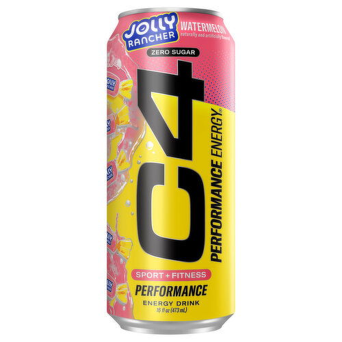 C4 Energy Drink, Watermelon, Zero Sugar, Jolly Rancher