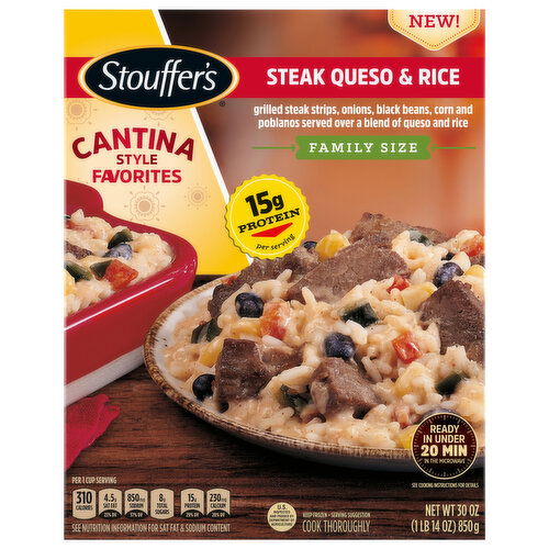 Stouffer's Steak Queso & Rice, Family Size