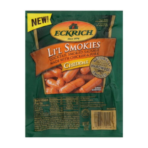 Eckrich Li'l Smokies Cheddar Cocktail Smoked Sausage Links