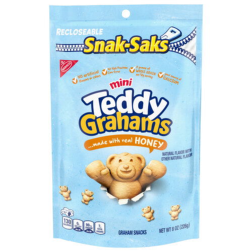 TEDDY GRAHAMS Honey Graham Snacks, Kids Snacks - 8 Ounce