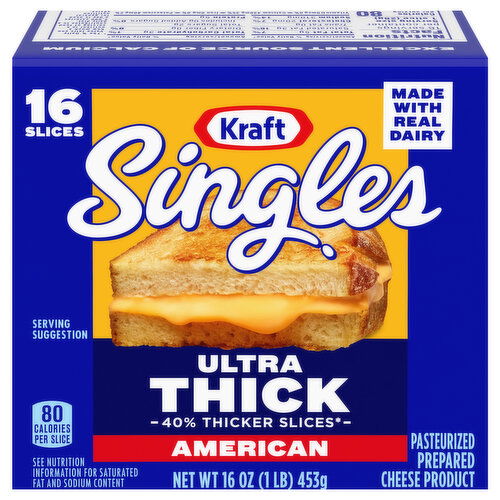 Kraft Cheese Slices, American, Ultra Thick