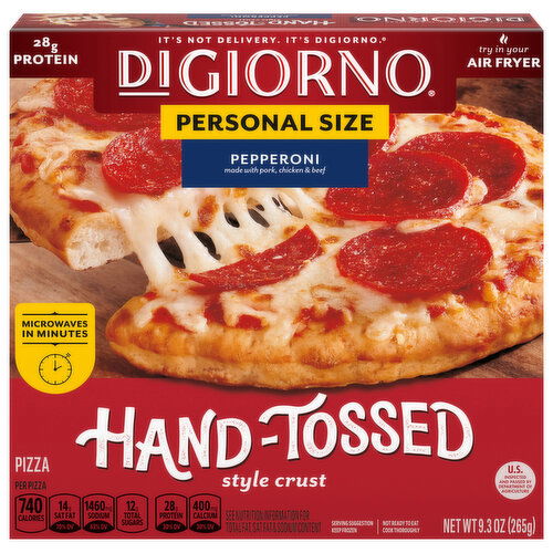 DiGiorno Pizza, Hand-Tossed Style Crust, Pepperoni, Personal Size