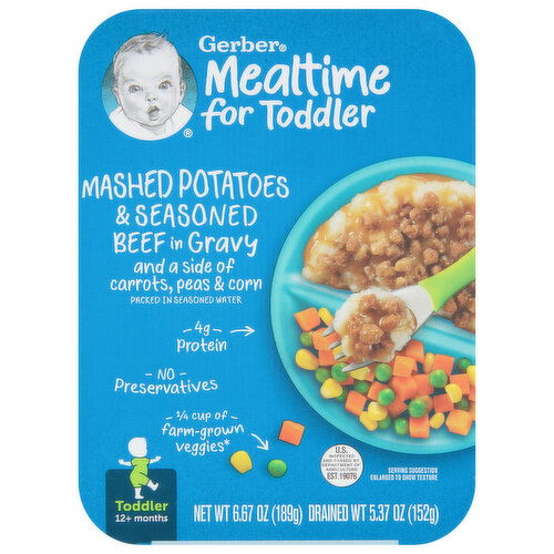 Gerber Mashed Potatoes & Seasoned Beef in Gravy, Toddler (12+ Months)