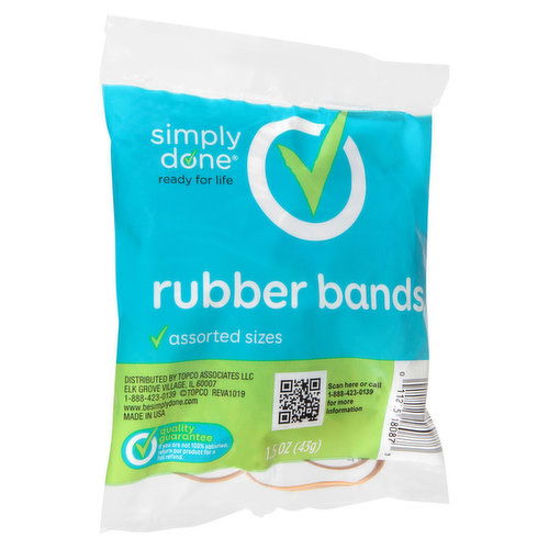 Simply Done Rubber Bands, assorted size