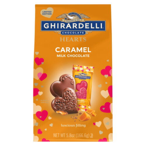 Ghirardelli Milk Chcolate, Hearts, Caramel