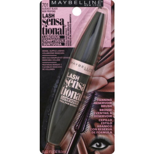 maybelline Mascara, Volumizing, Blackest Black 701