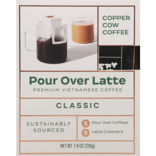 Copper Cow Coffee Vietnamese Coffee, Premium, Pour Over Latte, Classic