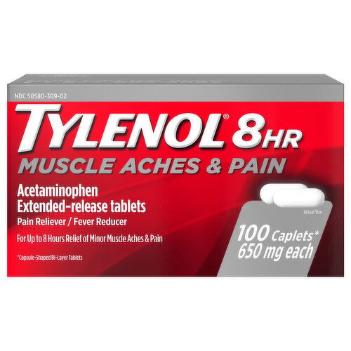 Tylenol Muscle Aches & Pain, 650 mg, 8 HR, Extended-Release Tablets,