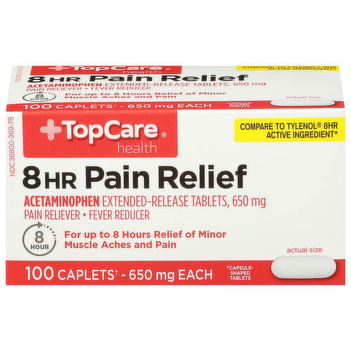 TopCare Pain Relief, 8HR, 650 mg, Caplets