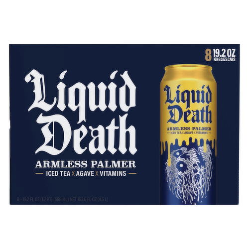 Liquid Death Iced Tea, Armless Palmer, King Size Cans