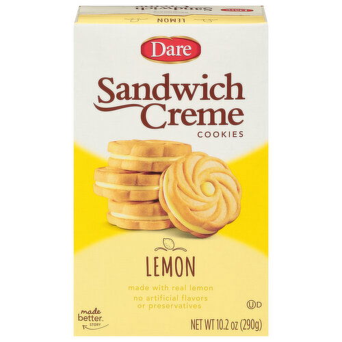 Dare Cookies, Lemon, Sandwich Creme